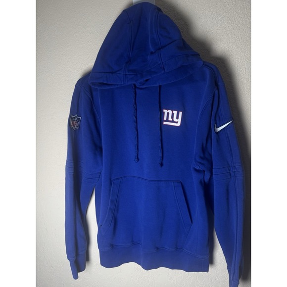 Nike NFL New York Giants Pullover Hoodie Blue Small Slight Logo Peeling - Picture 1 of 7